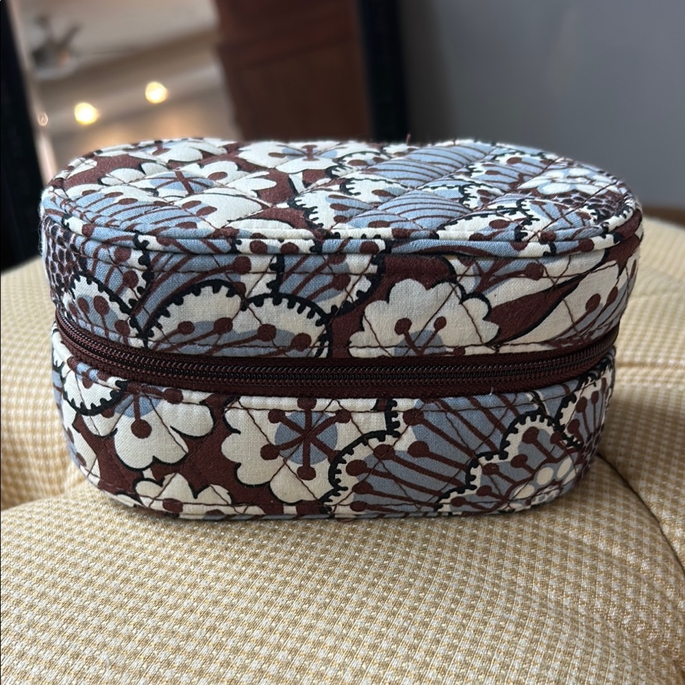 Vera Bradley Brown and Blue Floral Accessory Case